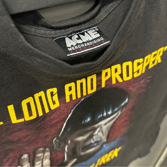 VINTAGE T- shirt Star Trek Spock “Live Long And Prosper” 1990s - Picture 4 of 4